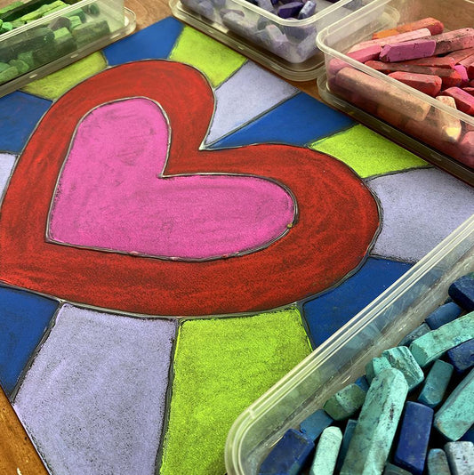 Stained Glass Valentines Hearts
