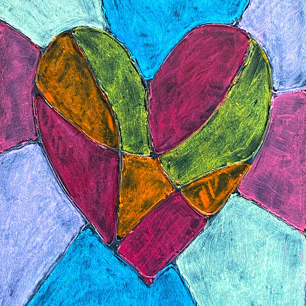 Oil Pastel Love Heart Art Projects 