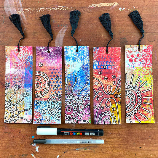 Gelli Plate & Doodling Bookmarks