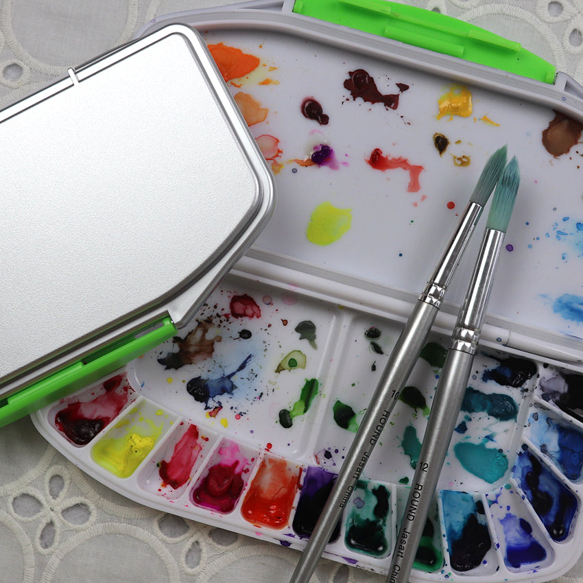 Folding palette with clip | Watercolour | Gouache | Travel palette