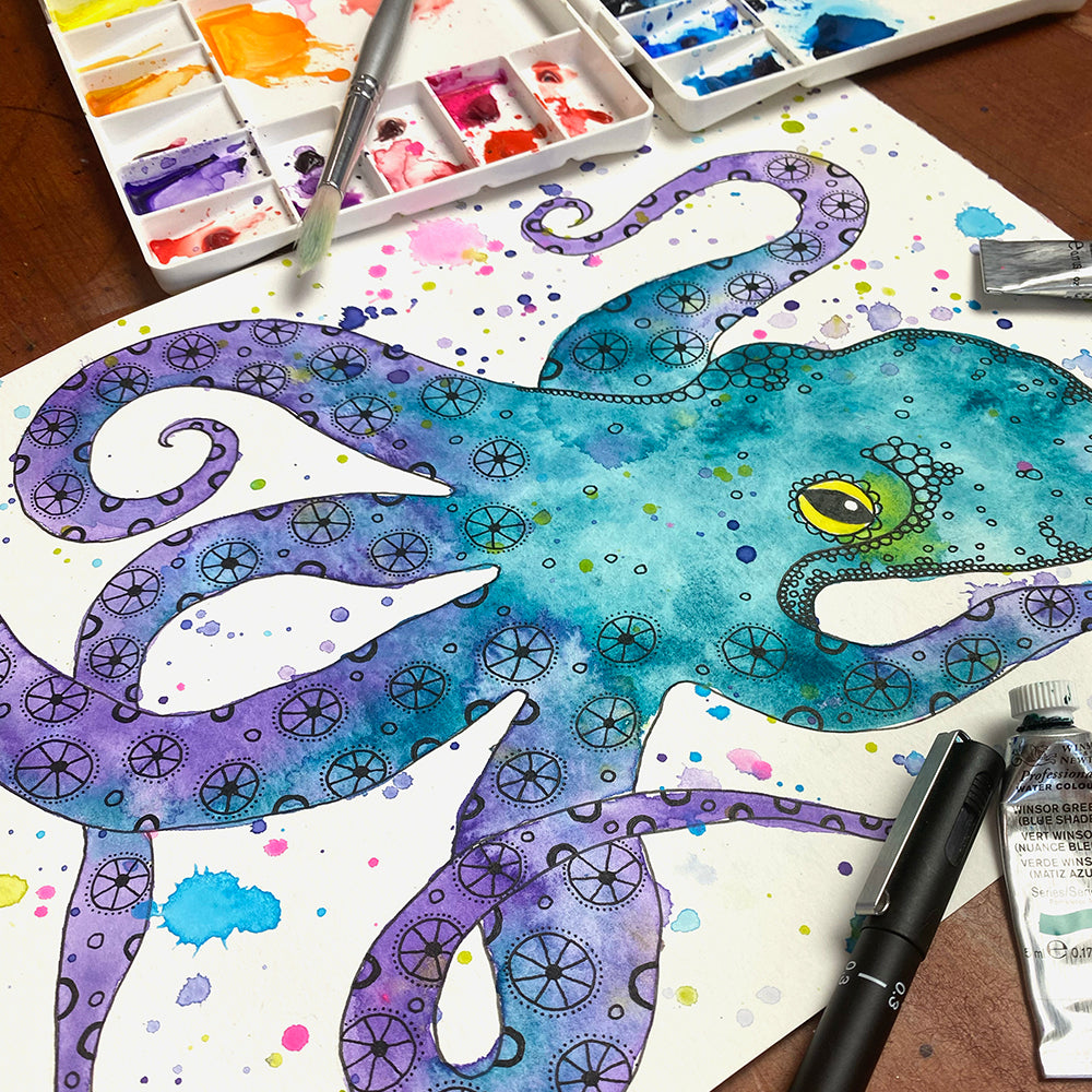 October 23 | Untangle with Watercolour | Paint n Sip | Doodling