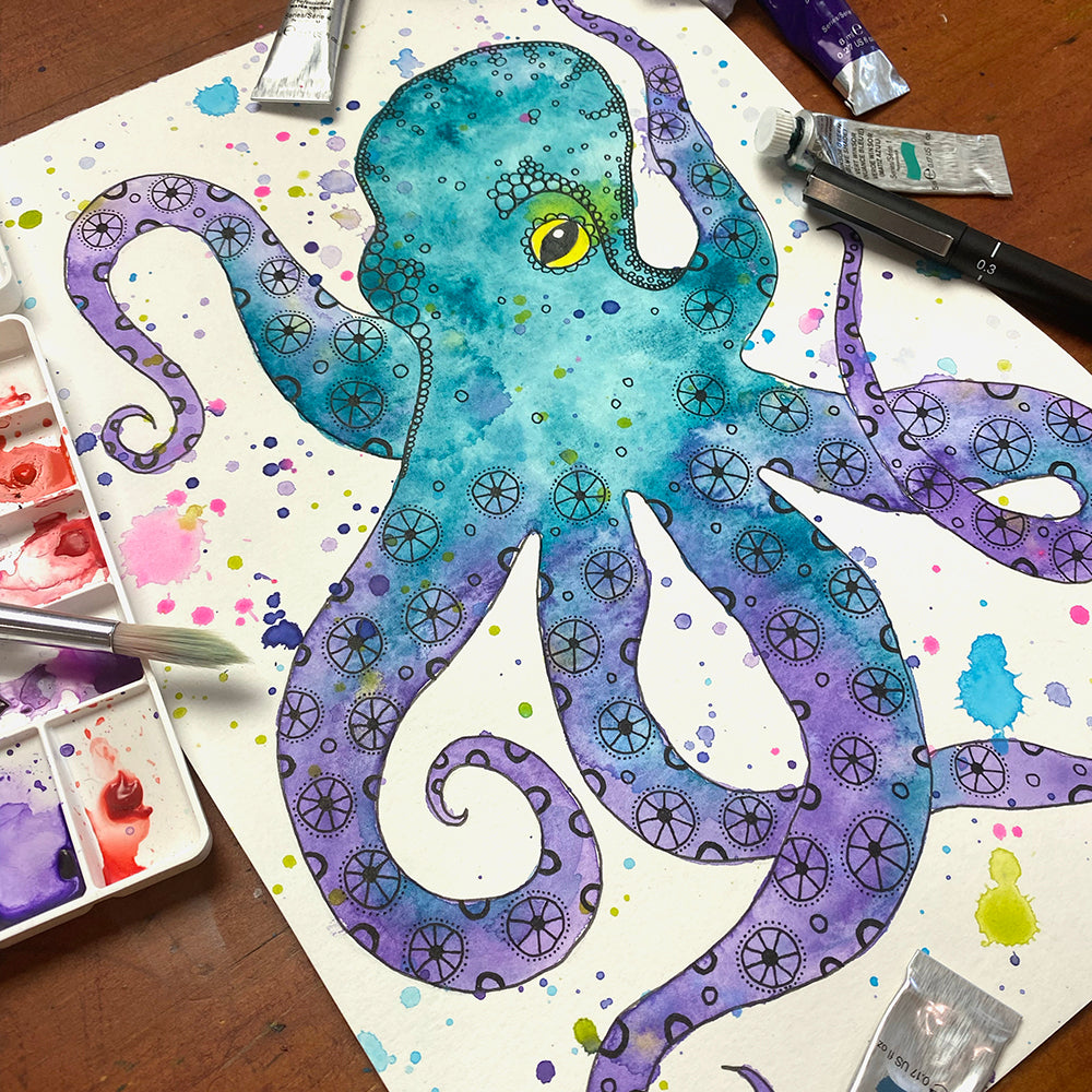 October 23 | Untangle with Watercolour | Paint n Sip | Doodling