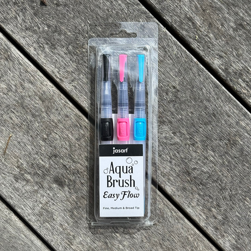 Aqua Brush (Jasart) Round Thick, Medium,Fine and Flat plus Set of 3 rounds.