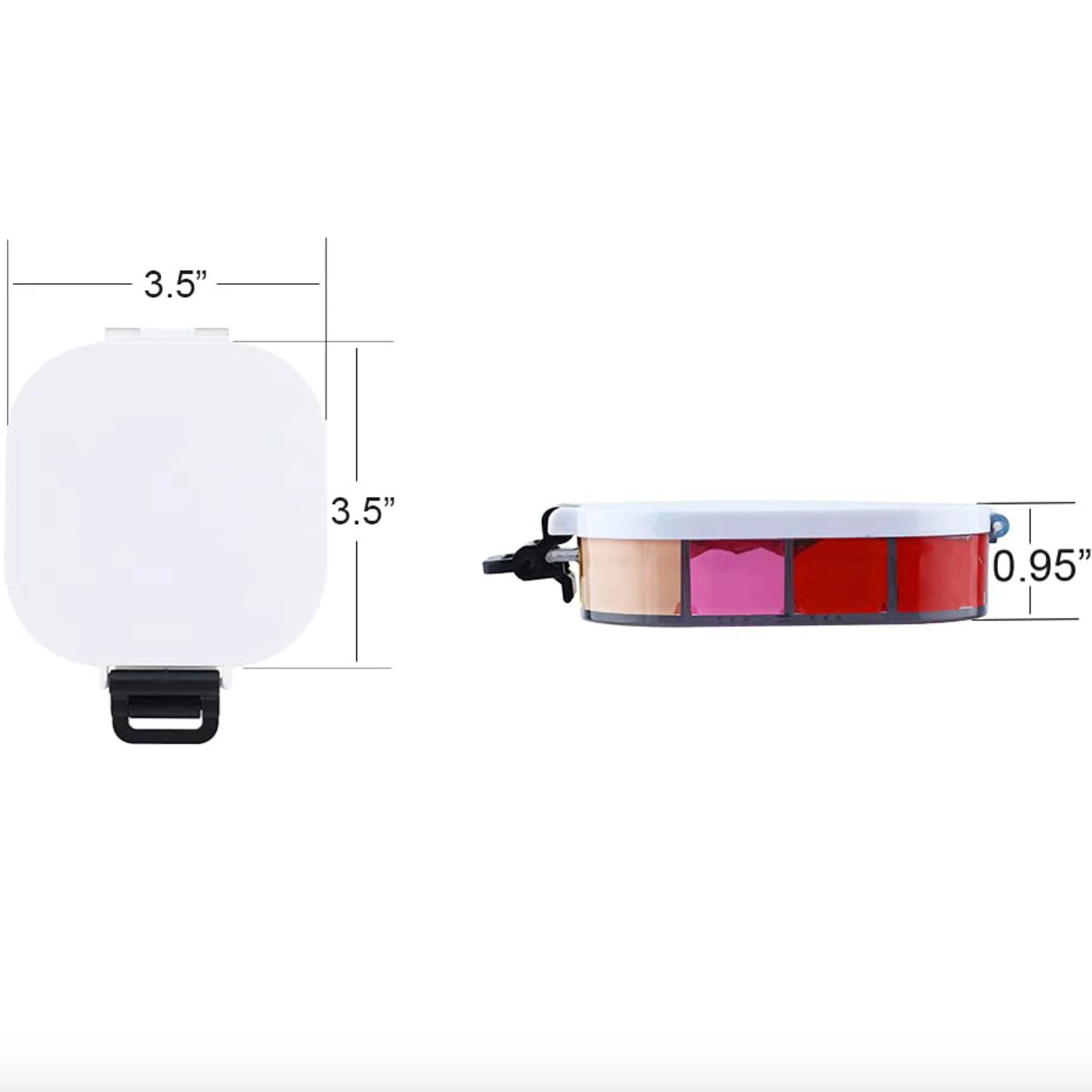 Travel Paint Palette Box with Foldable Paint Brush Water Bucket | 16 Wells Airtight Paint Container | Brush Holder on edge of bucket | Watercolour & Gouache Painting