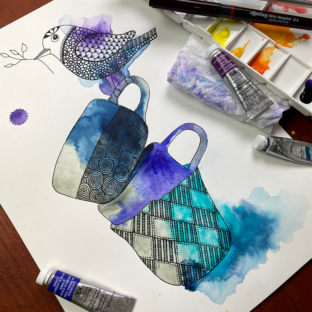 May 23 | Untangle with Watercolour | Paint and Sip | Watercolour | Doodling