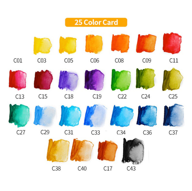 Superior Watercolour Swatches - 18, 25, 33, 42 colour options