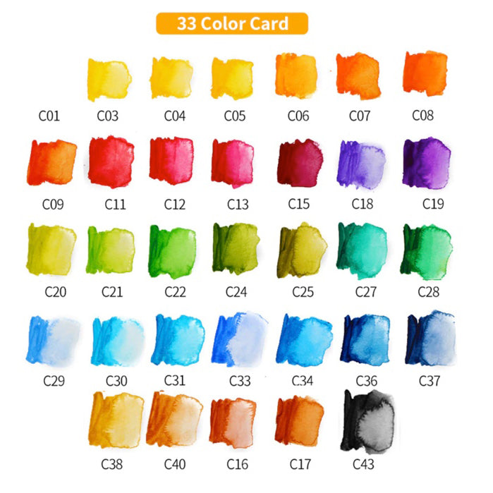 Superior Watercolour Swatches - 18, 25, 33, 42 colour options