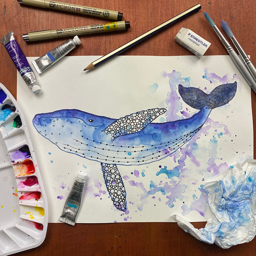 August 23 | Untangle with Watercolour | Paint n Sip | Doodling