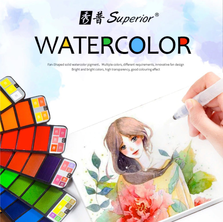 Superior Watercolour Swatches - 18, 25, 33, 42 colour options