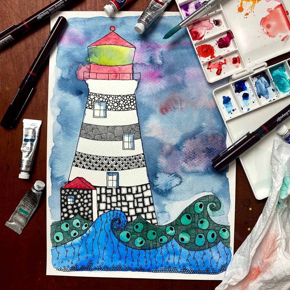 June 23 | Untangle with Watercolour | Paint and Sip | Watercolour | Doodling