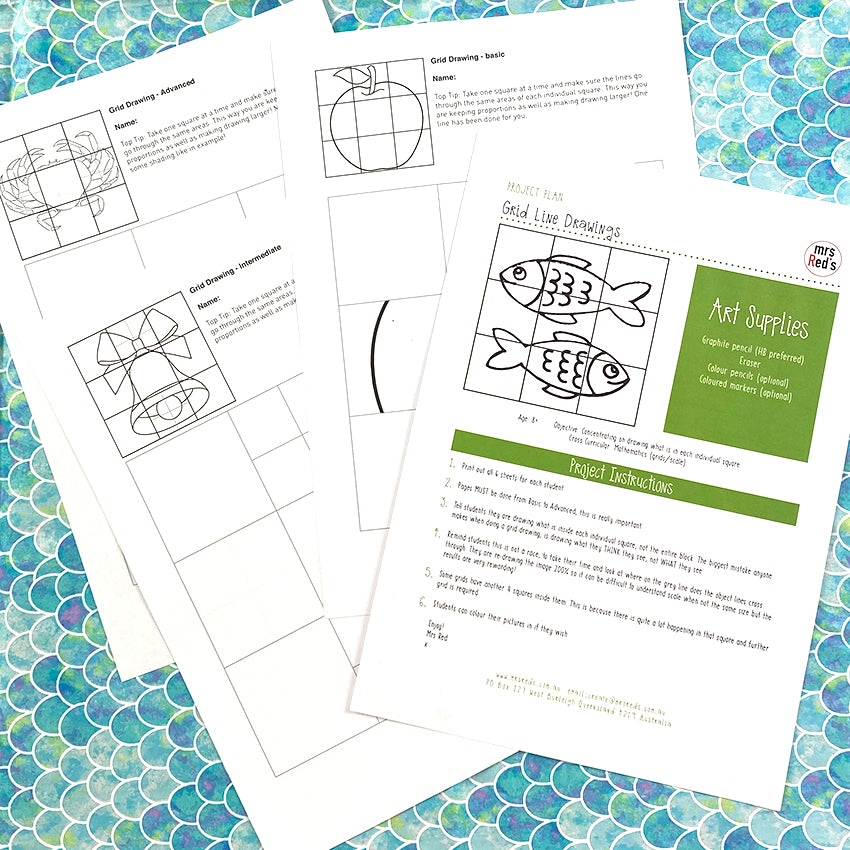 Grid Line Drawing | Digital Art Lesson Plan | Downloadable