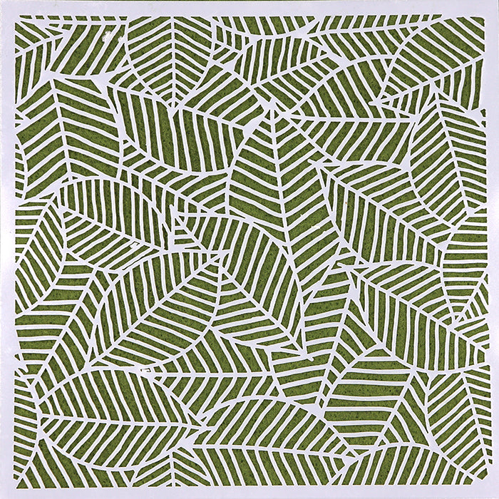 plastic leaf design art stencil for printmaking.