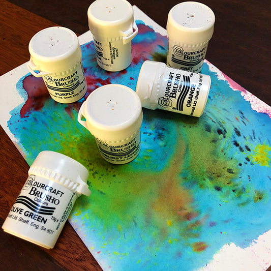 brusho powder pigment 30 colours mixed media watercolour