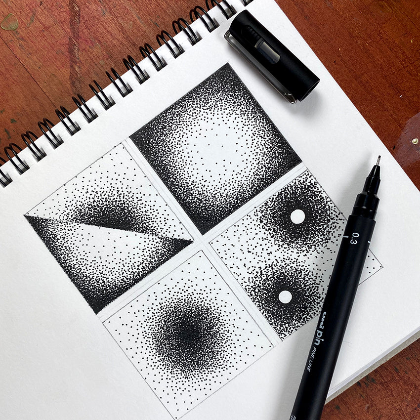 Examples of drawing the pointillism method