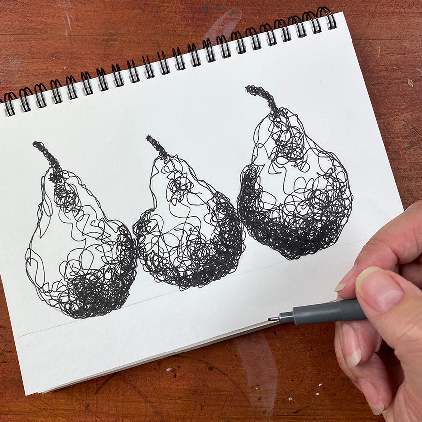 pear drawing scribble art