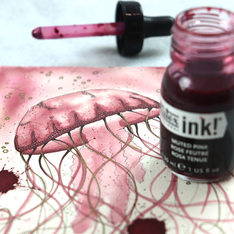 Use drawing inks with your mixed media artworks.