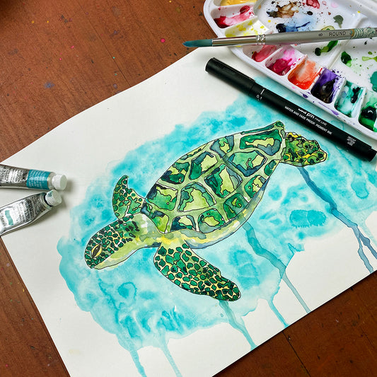 March | Wine & Untangle | Paint and Sip | Green Turtle